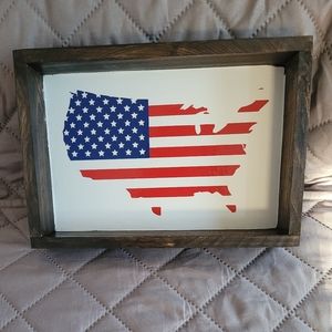 Homemade USA wooden sign